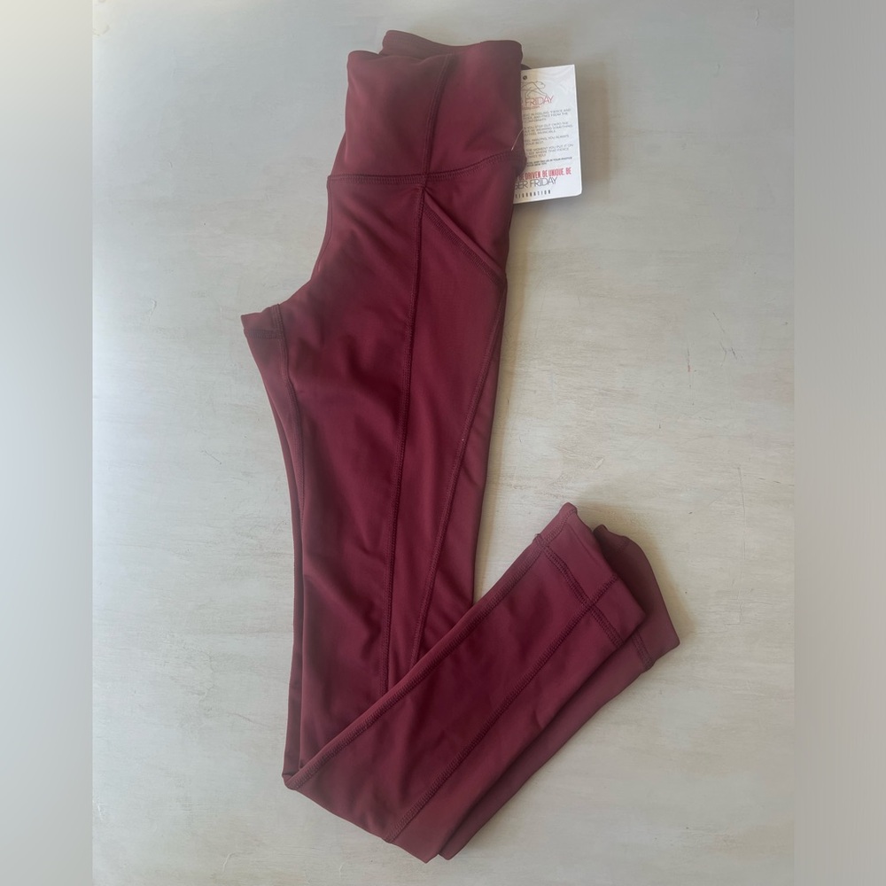 Tiger Friday Facet Leggings-wine NWT